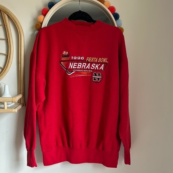 Vintage Other - Vintage Midwest Embroidery 1996 Fiesta Bowl Nebraska Cornhuskers Football Crew